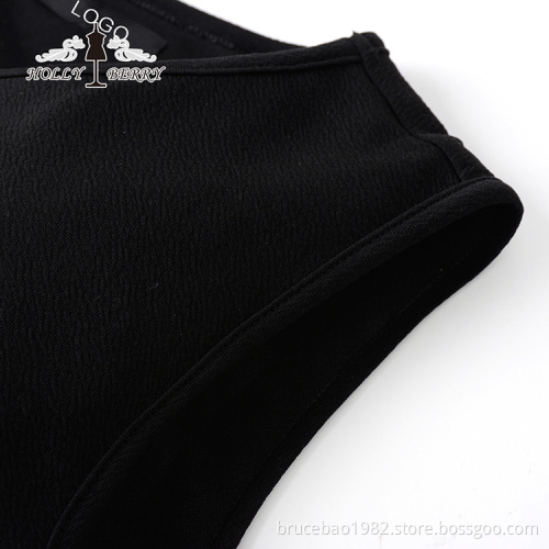 Lightweight Black Solid Vest for Ladies
